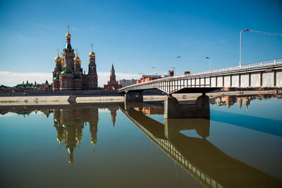 Reflection of buildings in water