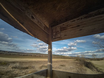 Scenic view of land against sky