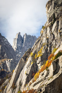 Scenic view of rocky mountains against sky