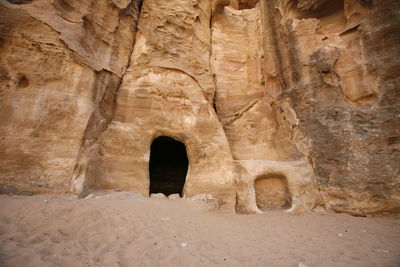 Low angle view of old structure at petra