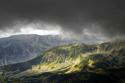 Scenic view of mountains against sky