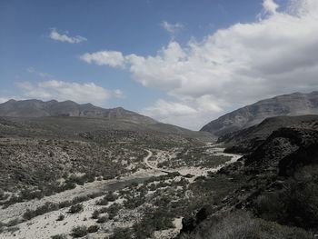 Scenic view of mountains against sky