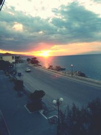 Scenic view of sunset over sea