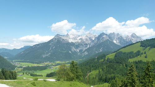 Scenic view of mountains against sky