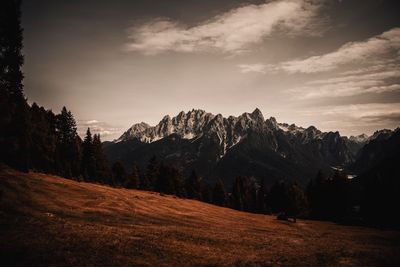 Scenic view of mountains against sky