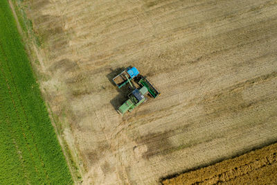 High angle view of agricultural field