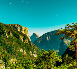 Scenic view of mountains against clear sky