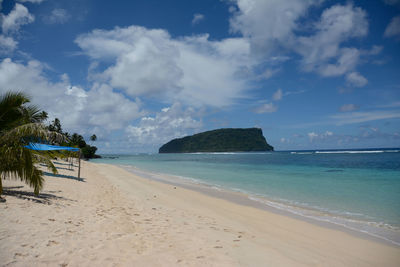 Scenic view of beach against sky
