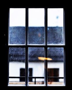 Close-up of window in winter