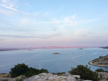 High angle view of sea against sky