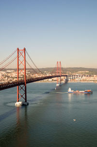 Suspension bridge over sea