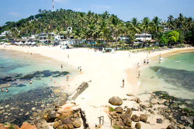 Panoramic view of people on beach