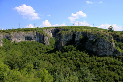 Scenic view of landscape against cloudy sky