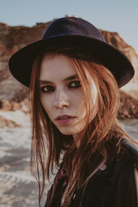 Close-up portrait of a beautiful young woman