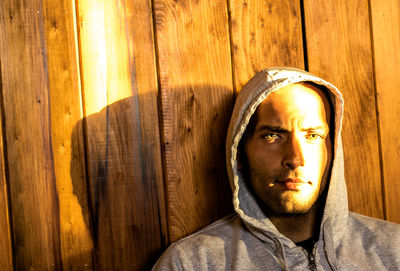 Close-up portrait of man wearing sunglasses