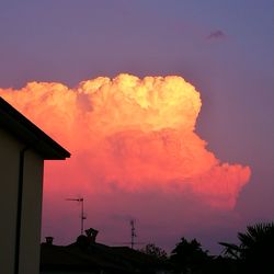 Low angle view of silhouette building against sky during sunset