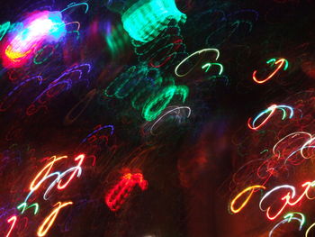 Illuminated light trails at night