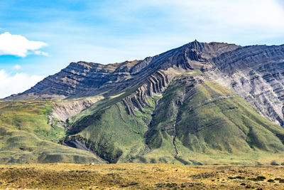 Scenic view of rocky mountains against sky