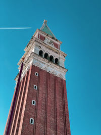 Low angle view of a very famous clock in venice, italy.