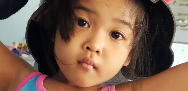 Close-up portrait of cute girl