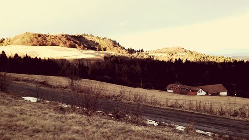 Scenic view of landscape against clear sky