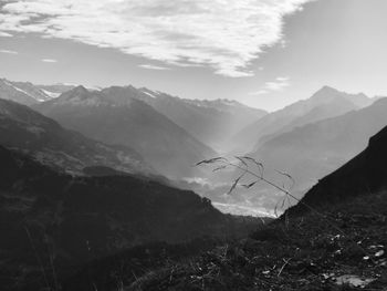 Scenic view of mountains against sky