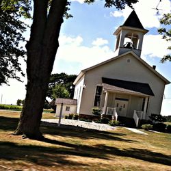 Low angle view of built structure against the sky