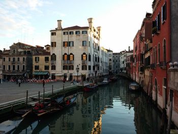 View of canal along buildings