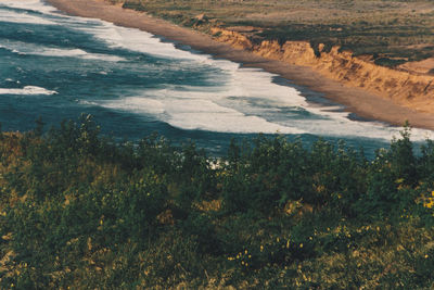 High angle view of sea shore