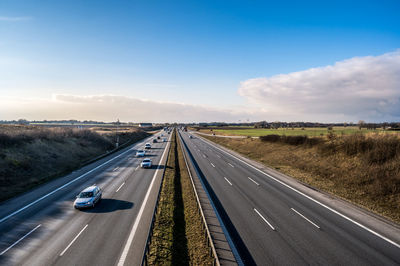 Highway e20 between odense and middelfart, fyn, denmark