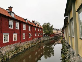 Canal amidst buildings against sky