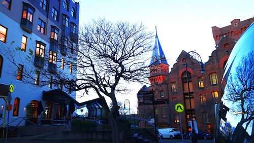 Low angle view of buildings in city