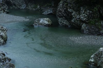 River flowing through rocks
