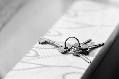 Close-up of open book on table