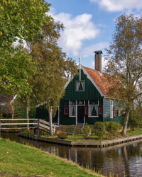 Charming view of picturesque half-timbered houses in zaanse schans, netherlands