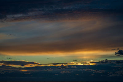 Scenic view of dramatic sky during sunset