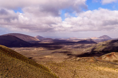 Scenic view of dramatic landscape against sky