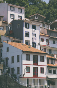 High angle view of buildings in town