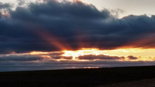 Scenic view of landscape against cloudy sky