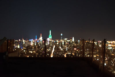 View of illuminated cityscape