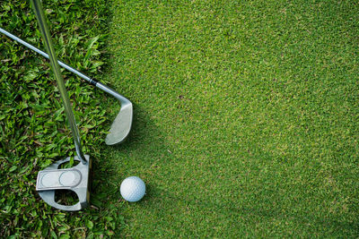 Golf ball on soccer field