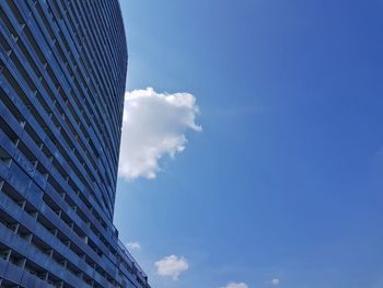 Low angle view of modern building against sky