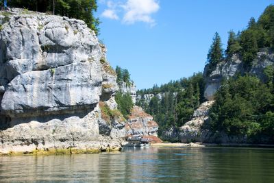 Scenic view of rock formations against sky