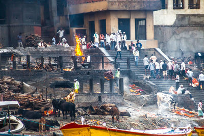 Group of people in front of building