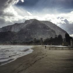 Scenic view of beach against sky