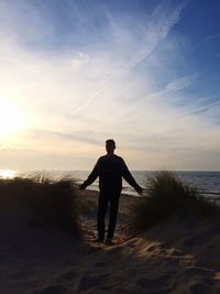 Scenic view of sea at sunset