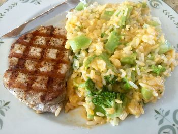 High angle view of salad in plate