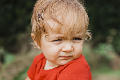 Close-up portrait of cute boy