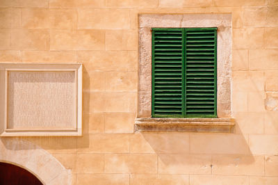 Window on wall of building