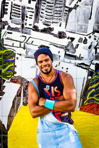 Portrait of young man standing outdoors